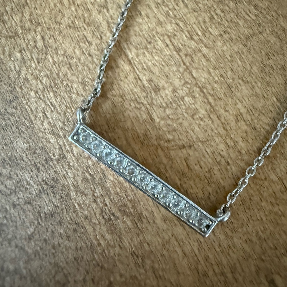 Elegant Silver Bar Necklace